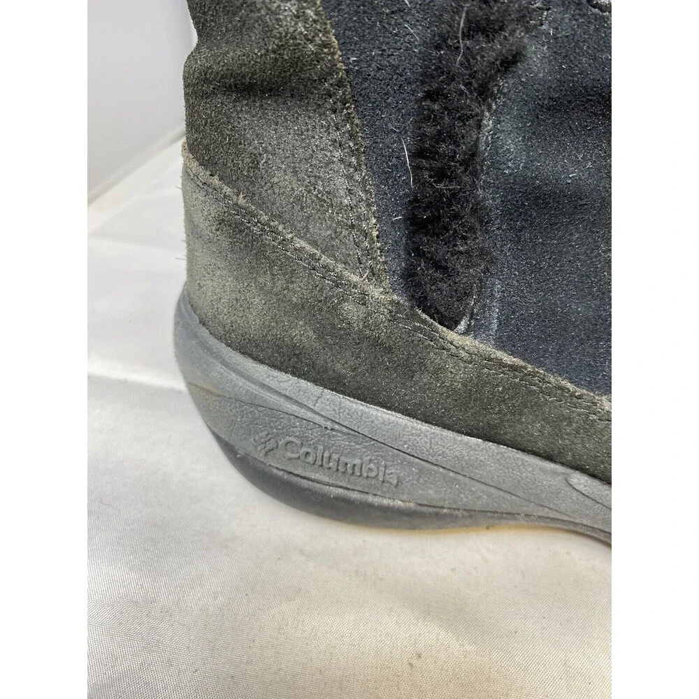 Columbia Delancey Winter Snow Boots Water Resistant Black Suede Womens Size 7.5